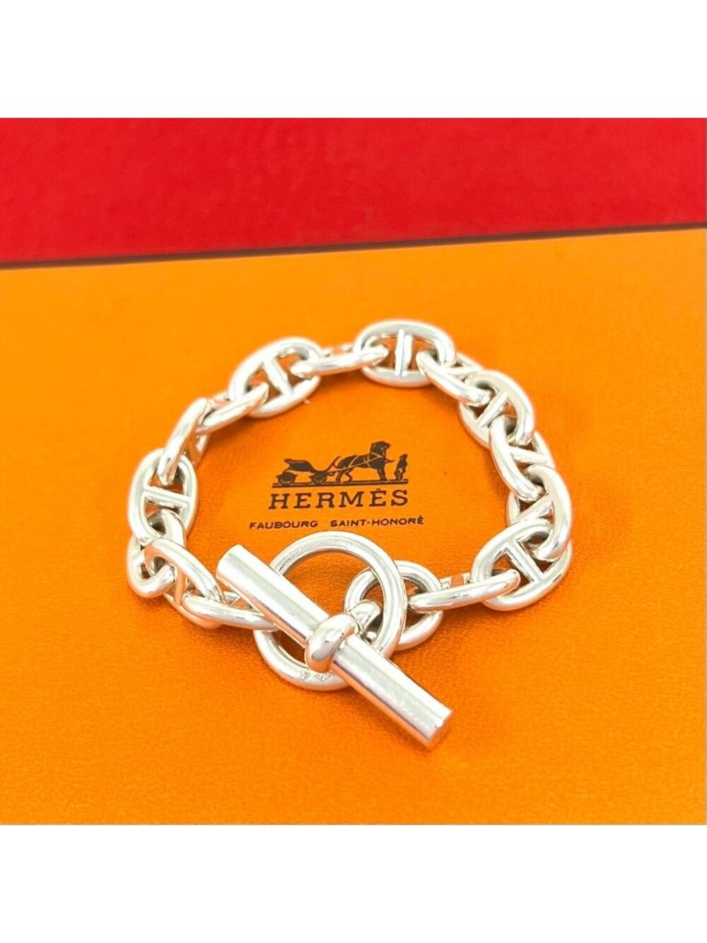 Hermes Chaine D'Ancre PM 15 Links Bracelet 925 Sterling Silver